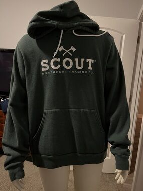 Scout Dark Green Hooded Pullover with White Logo